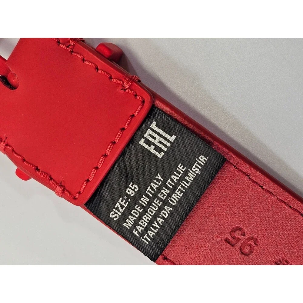Maison Margiela Paris 95 Red Leather Buckle Belt‎ S35TP0399 NEW Quiet Luxury NWT